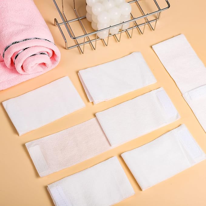 Pimoys 30 Pcs Disposable Spa Headbands, Nonwoven Stretch Facial Wrap
