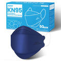 akgk KN95 Face Masks 50 Pack, 5-Ply Disposable Navy Blue Face Mask Against PM 2.5 Smoke and Dust