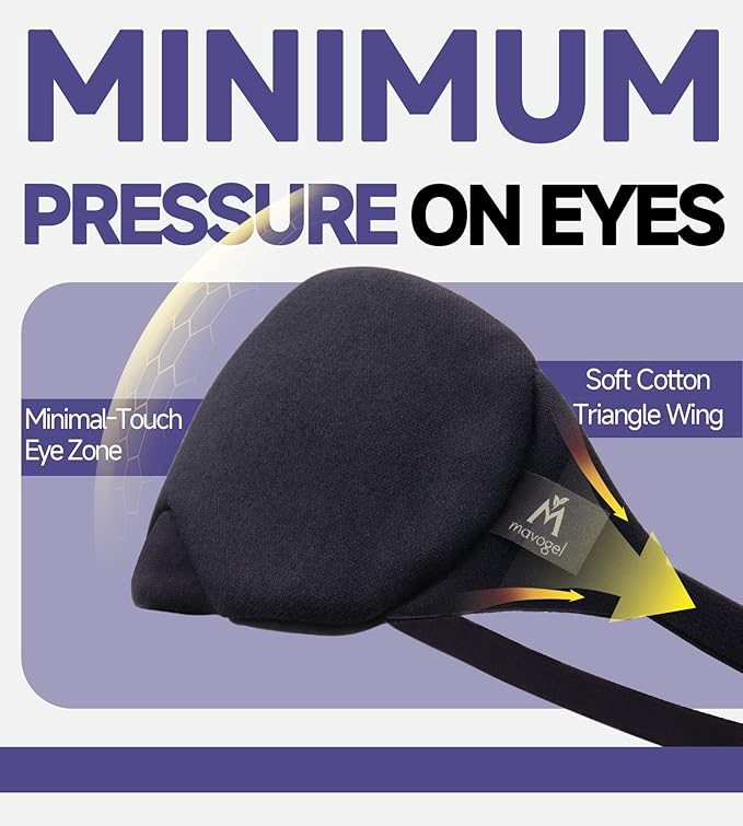 Mavogel Cotton Sleep Eye Mask, Light Blocking with Adjustable Nose Bridge