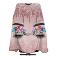 Carwayii Barber Cape Hello Glitters Gorgeous Eyelash Pink Salon Apron Hair Cutting Cape Barbershop Kits For Women-55''X66''