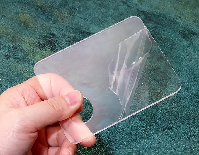 PPhtony 5pcs Acrylic Makeup Mixing Tray Paint Pallet Mixing Palette with Thumb Hole for Painting Art Oil Painting Craft Cosmetic Makeup Palette (3.94x3.27inch, Clear)