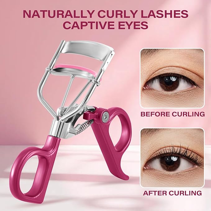 Eyelash Curler with 3 Refill Pads Soft/Medium/Firm, Fit Most Eye Shapes