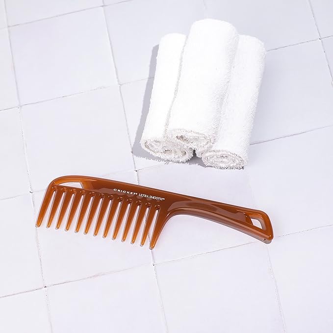 Cricket Ultra Smooth Detangler Comb for Wet, Dry, Long, Thick Hair Anti-Frizz Detangling Shower Comb with Argan & Olive Oils and Keratin Protein Infused Plastic