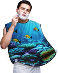 Underwater Scenery Print Beard Bib Shaving Apron, Beard Hair Trimming Cape Gift For Dad