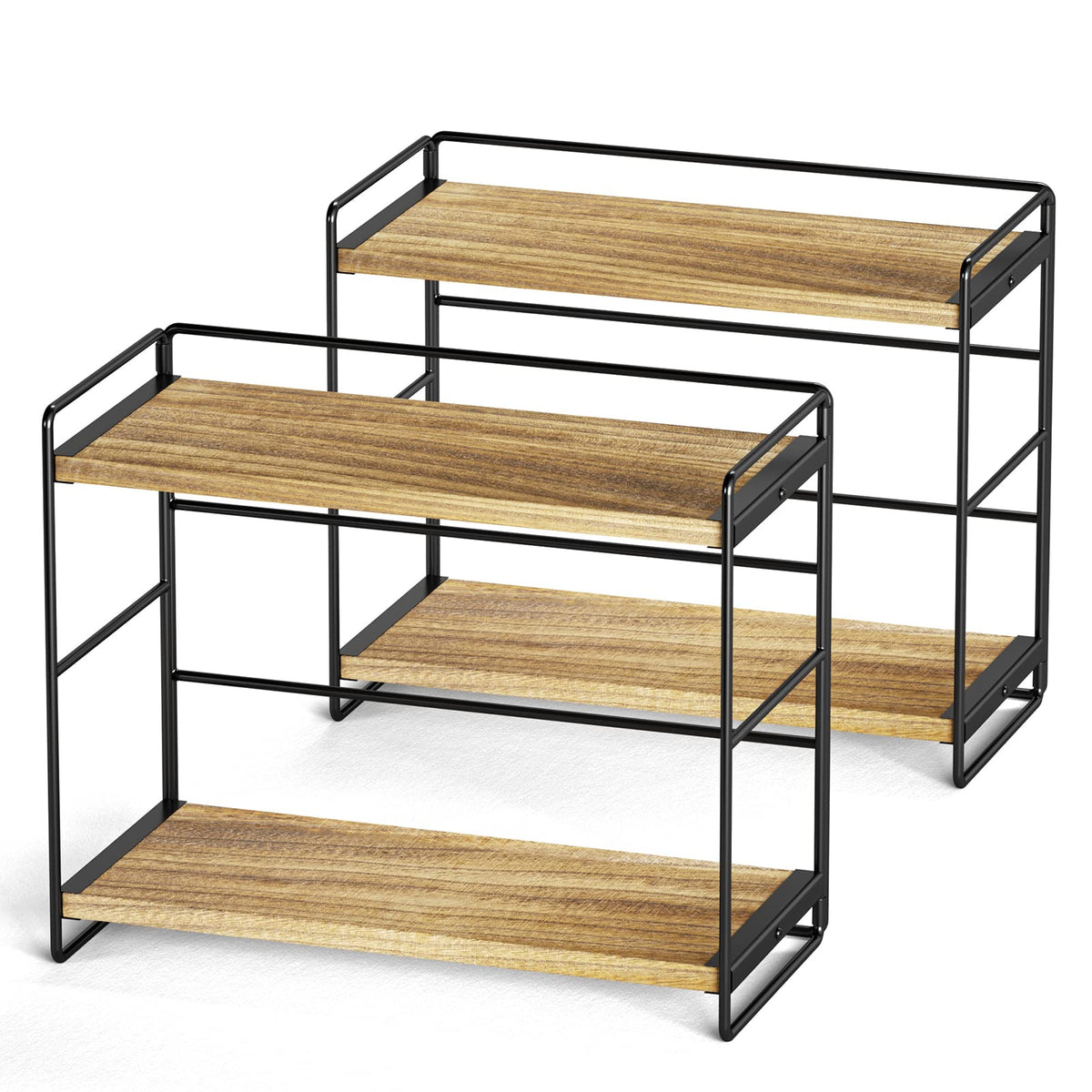 SRIWATANA 2-Tier Bathroom Counter Organizer, Set of 2, Carbonized Black