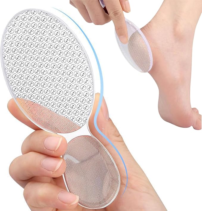 Glass Nano Foot File Callus Remover - Portable Foot Scrubber for Dead Skin & Cracking, Professional Pedicure Foot Care Tool with Nano-Level Grinding Points, Suitable for Wet & Dry Feet