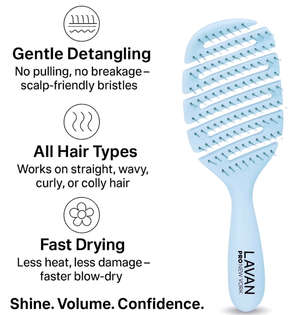 LAVANPRO New York Flex Detangling Hair Brush (BABY BLUE)