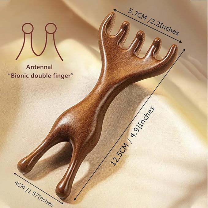OULIGET Natural Wooden Nose Guasha Massage Tools Anti-Static, Eyes Facial Wood Gua Sha Tool,face Manual Massager Tool, Multifunctional Handheld Meridians Acupoint Massage Tool,1 Pieces.