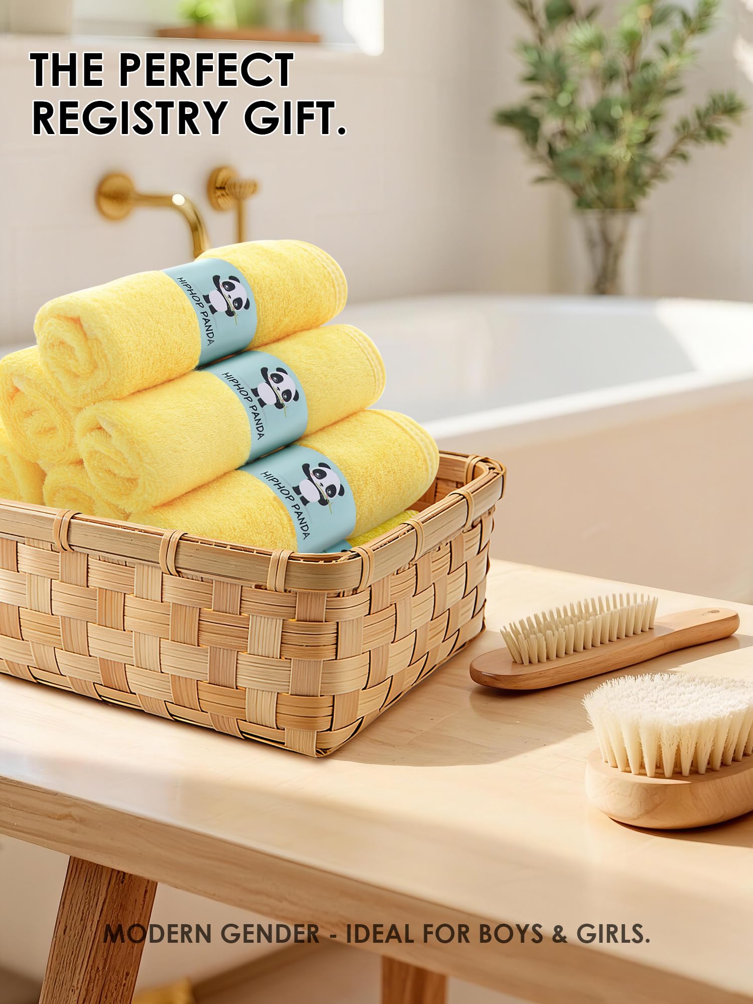 HIPHOP PANDA Ultra Soft Baby Washcloths, 2-Layer Absorbent Wash Cloths