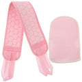 2 Pack Back Scrubber Shower Gloves Plant Sponge Pink Strip