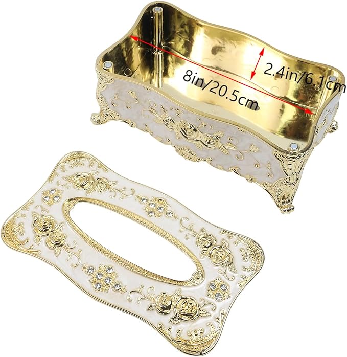 Geesatis Tissue Box Cover, Rectangle Tissue Box Holder,9" L x 5" W x 3.7" H