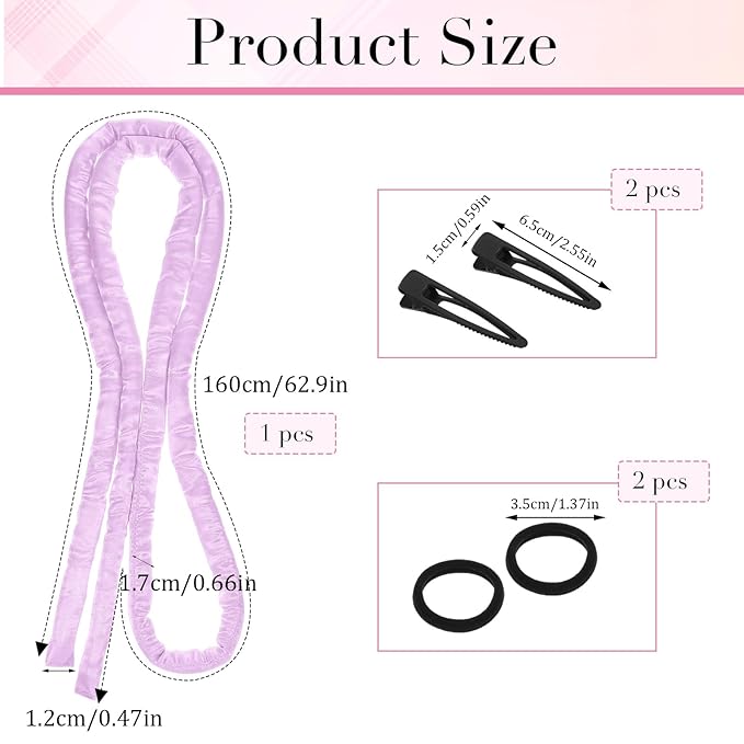 AOZUO Heatless Curling Rod Headband, Heatless Hair Curler Heatless Curls Overnight for Short Long Hair No Heat Overnight Curls with Thin Curlers to Sleep In for Short Hair (Purple)
