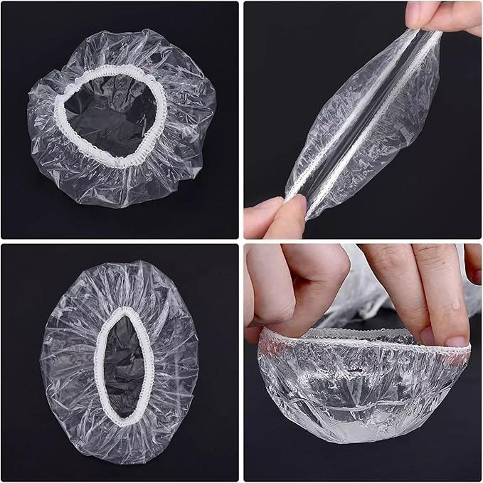 100Pcs Clear Disposable Ear Protectors, Waterproof Ear Caps Care Ear Protection for Bathing, Hair Colouring and Beauty Treatments