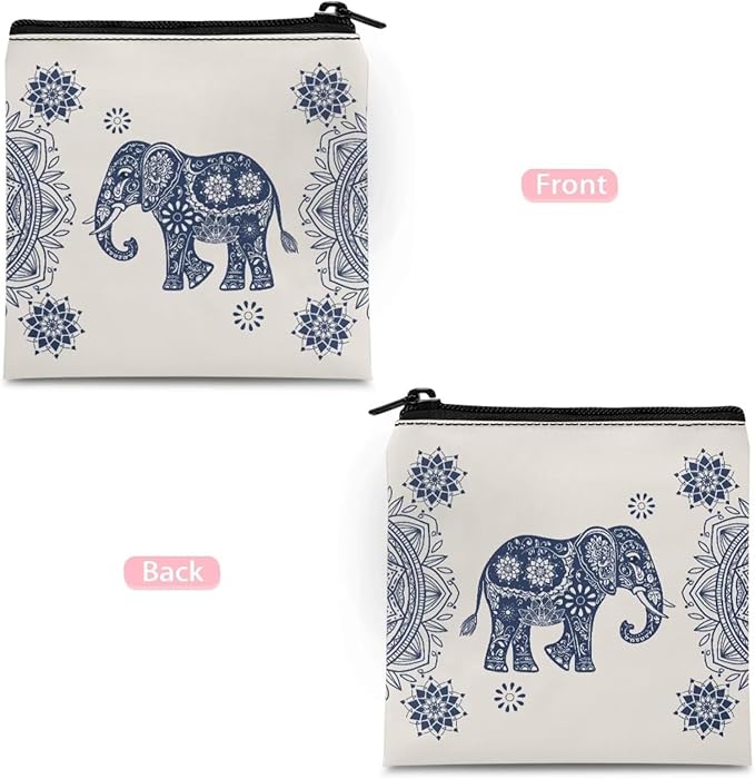 Boho Print Women Period Bag Storage Pouch Artsy Graphic Sanitary Napkin Bags with Zipper Portable Menstrual Bag for Sleepovers Travel
