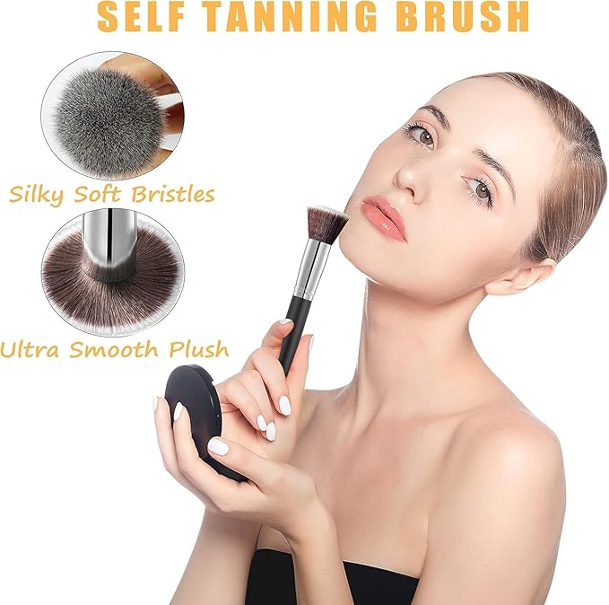 ANSPHIE 5 Pack Self Tanning Mitt Applicator Kit, Self Tan Glove, Face Tan Mitt, Back Lotion Applicator, Exfoliating Glove, Tanning Brush for Tanner Fake Bake