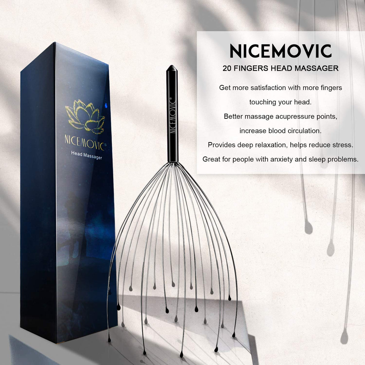 NICEMOVIC 2 Pack Head Scalp Massager Stocking Stuffers White Elephant Gifts