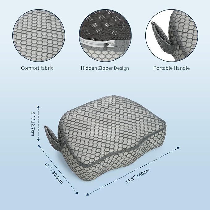 Hot Tub Booster Seat, Weighted SPA Booster Seat Cushion for Adults, 3D Air Mesh Hot Tub Seat Accssories with Non-Slip Micro Dot Bottom,Indoor or Outdoor Quick Dry Hot Tub Pillow (2 Pack-Grey)