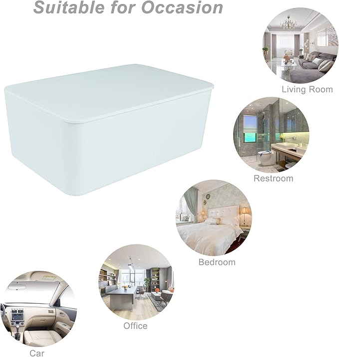 Diaper Wipes Dispenser, Tissue Storage Box Case (White)