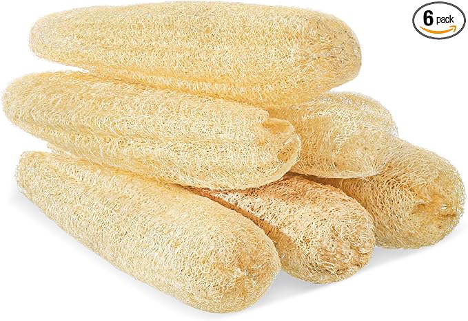 ZhouBoat 6 Pack Natural Loofah Sponge 13.8-15.7 Inches for Men Women