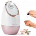 Vanity Planet Aira Ionic Facial Steamer (Rose Gold) - Pore Cleaner that Detoxifies, Cleanses and Moisturizes - Adjustable Nozzle, Water Tank with 3 Essential Oil Baskets