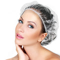 50PCS Disposable Shower Caps, Plastic Clear Thickening Bath Hair Cap and Thick Waterproof Bath Caps for Hair Treatment, Spa, Hotel and Hair Solon, Home Use,Portable Travel