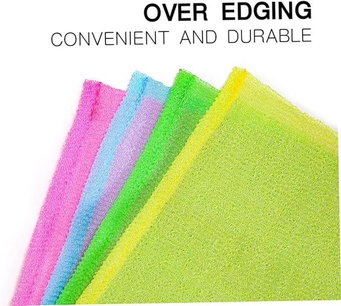 Healvian 4pcs Back Scrubber Strap Gentle Exfoliating Bathing Washer for Men Women Comfortable Flexible Design for for All Ages Colors