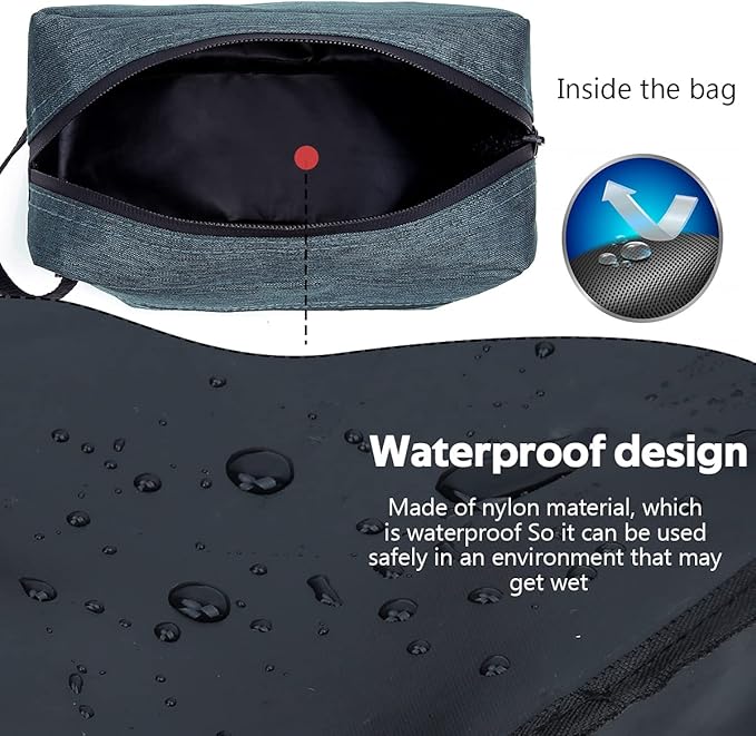 Travel Toiletry Bag for Women and Men, Water-resistant Shaving Bag for Toiletries Accessories, Foldable Storage Bags with Divider and Handle for Cosmetics Toiletries Brushes Tools (Gray)