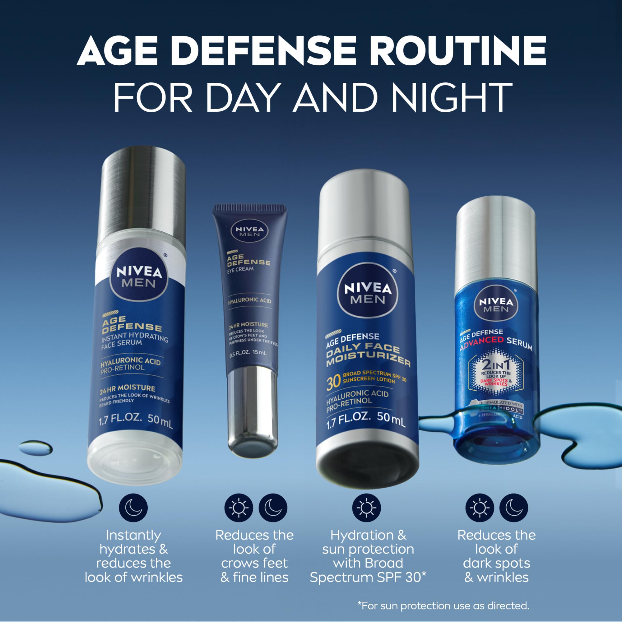 NIVEA MEN Age Defense Daily Face Moisturizer, SPF 30, 1.7 FL OZ