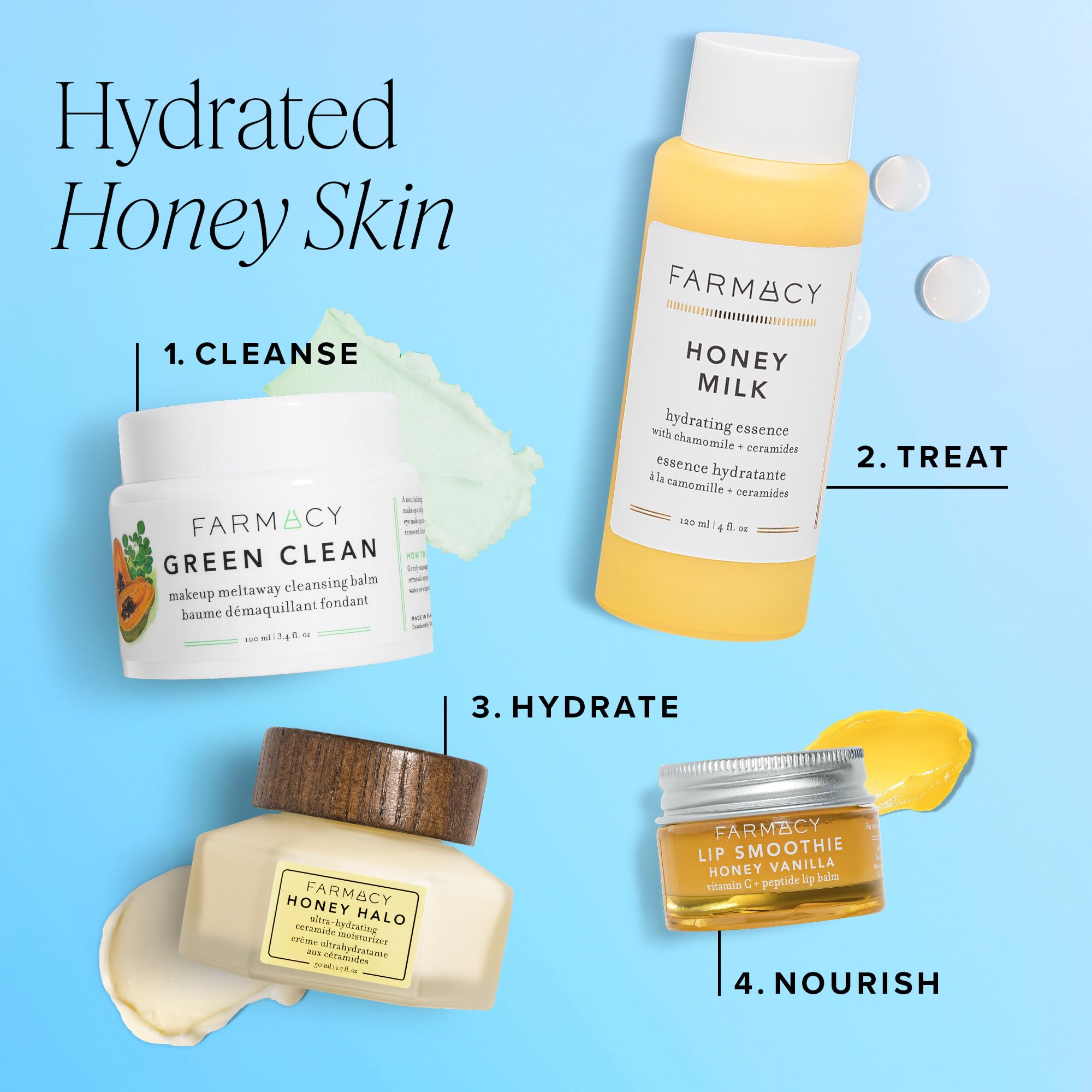 Farmacy Ceramide Face Moisturizer - Honey Halo Ultra Hydrating Facial Moisturizer with Buckwheat Honey + Ceramides - Helps Restore Barrier + Replenish Dryness - Plumping Skin Care for Dry Skin (100ml)