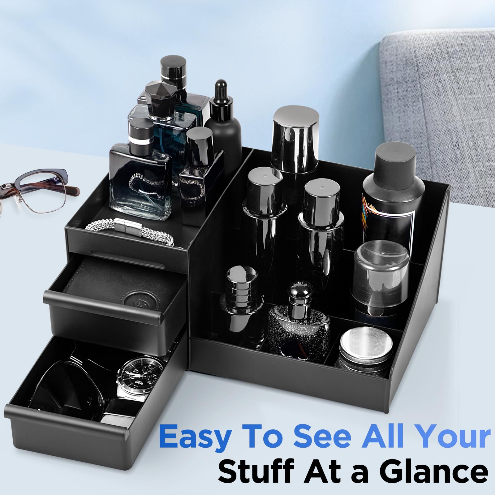 EXIN DECHEN Cologne Organizer for Men, Cologne Stand, Room Decor for Men
