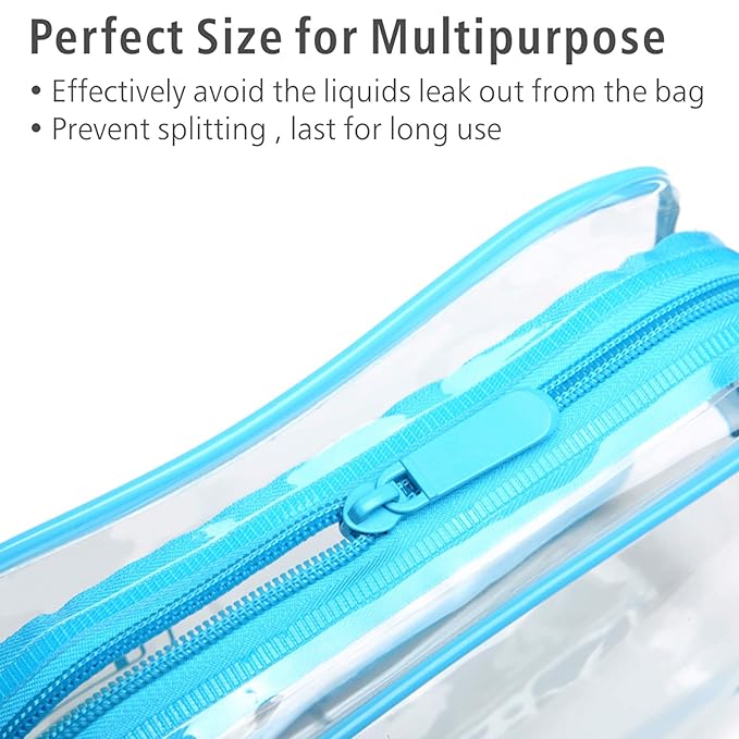 PACKISM TSA Approved Toiletry Bag - Clear Makeup Bag, Black White Blue
