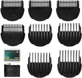 Hair Clipper Guards Guides 8pcs 0.02inch to 0.5Inch(0.5mm-12mm) Fits For Manspot Body Trimmer,Meridian Ball Trimmer Clipper Guard,8 Pack Black