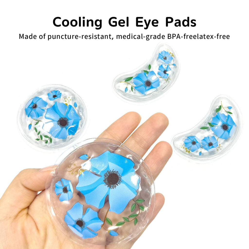 Conbella 4PCS Gel Eye Ice Pack Set Reusable, Cold and Hot Compress for Eyes