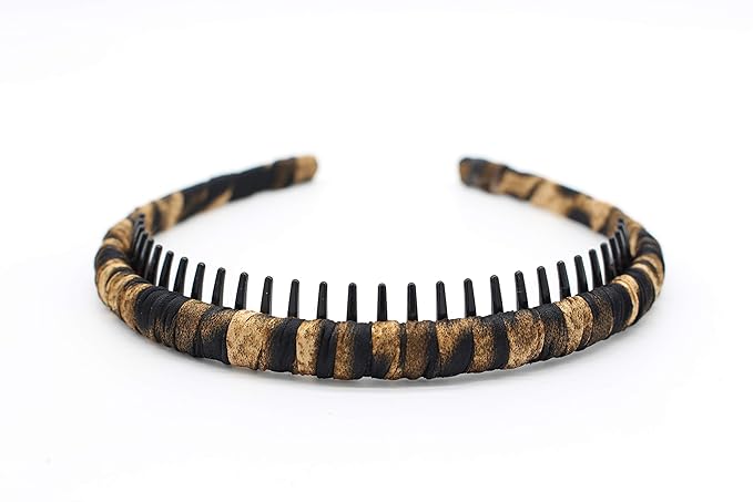 JOBAND Leopard Print hairbands,hair Headbands for women,Fashion Hair Accessories,Non-slip Resin comb teeth hair hoop ((Pack of 4))