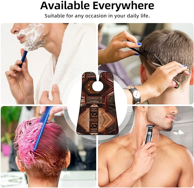 Tahiti Beach Print Beard Bib Shaving Apron, Beard Hair Trimming Cape Gift For Dad