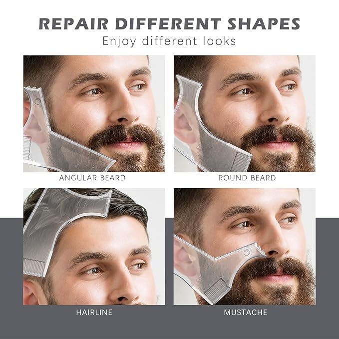 NewBang 8 Piece White Barber Pencil Set - Edge Hairline Razor Trace Pencils for Beard Guide and Shaping with Built-in Sharpener, Brush and Ruler