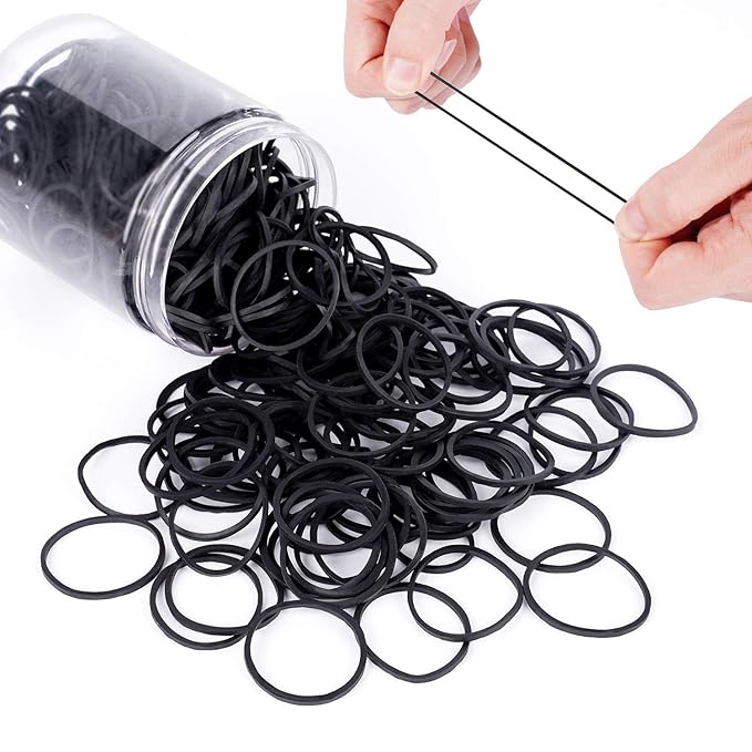 HOYOLS Large Rubber Bands for Hair, 1 1/4 Inches Black Hair Ties
