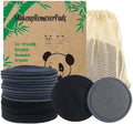 Sopurrrdy Reusable Makeup Remover Pads 20 Pack Reusable Makeup Cotton Rounds with Laundry Bag|Soft Black Cotton Makeup Remover Pads for Face