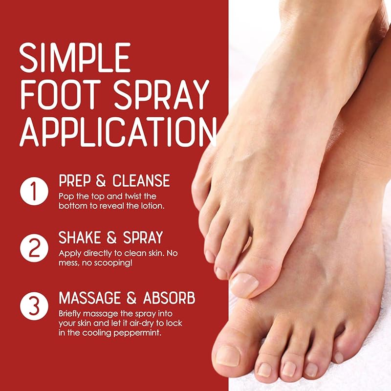 Rinse Bath & Body Peppofoot Natural Cooling Foot Spray for Sore, Tired Feet, Peppermint & Tea Tree Essential Oil Mist, Handmade, 4 fl oz