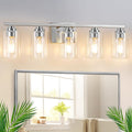 VerRon 5-Light Bathroom Light Fixtures, 31" Brushed Nickel Vanity Lights