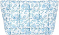 HFLZBRO Puffy Quilted Makeup Bag, Cosmetic Bag, Travel Toiletry Organizer Pouch, Clutch for Women (Blue Floral)