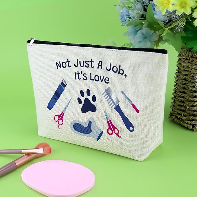 Dog Grooming Gifts Makeup Bag Thank You Gift for Dog Groomer Women Pet Animal Hairdresser Stylist Coworker Cosmetic Bag Pet Groomer Gifts Christmas Thanksgiving Day Birthday Present Travel Pouch