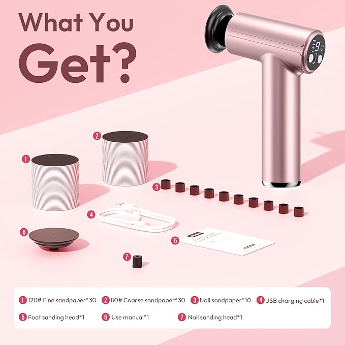 Electric Foot Callus Remover - 2 in 1 Rechargeable Electric Callus Remover for Feet, Pedicure Tools with 70pcs Sandpapers, Professional Foot Scrubber File for Dead Skin - Pink