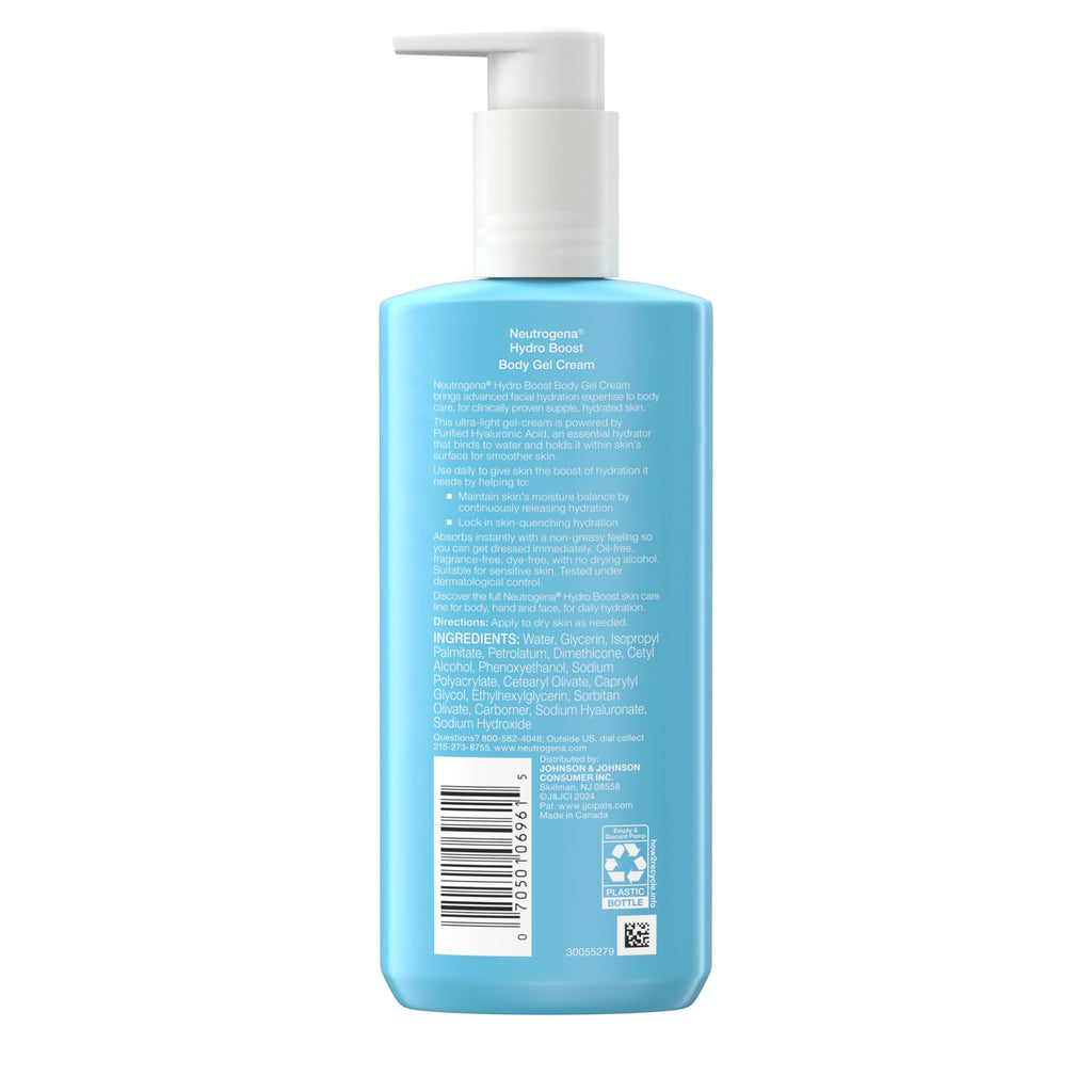 Neutrogena Hydro Boost Body Gel Cream, Fragrance Free, 8.5 oz