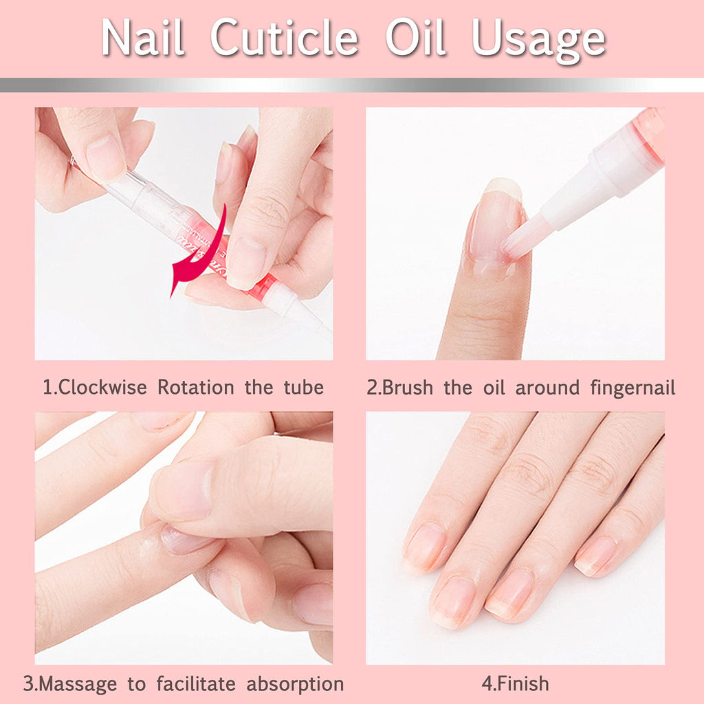 SULLMAR Nail Cuticle Oil Pen 28Pcs Nail Care Oil Pen Nail Nourishment Polish With Vitamins Moisturized Gel Repair For Gel Nails Care