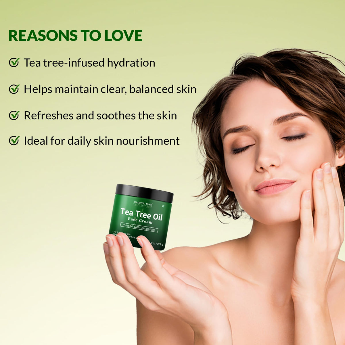 Majestic Pure Tea Tree Face Cream - 8 Oz