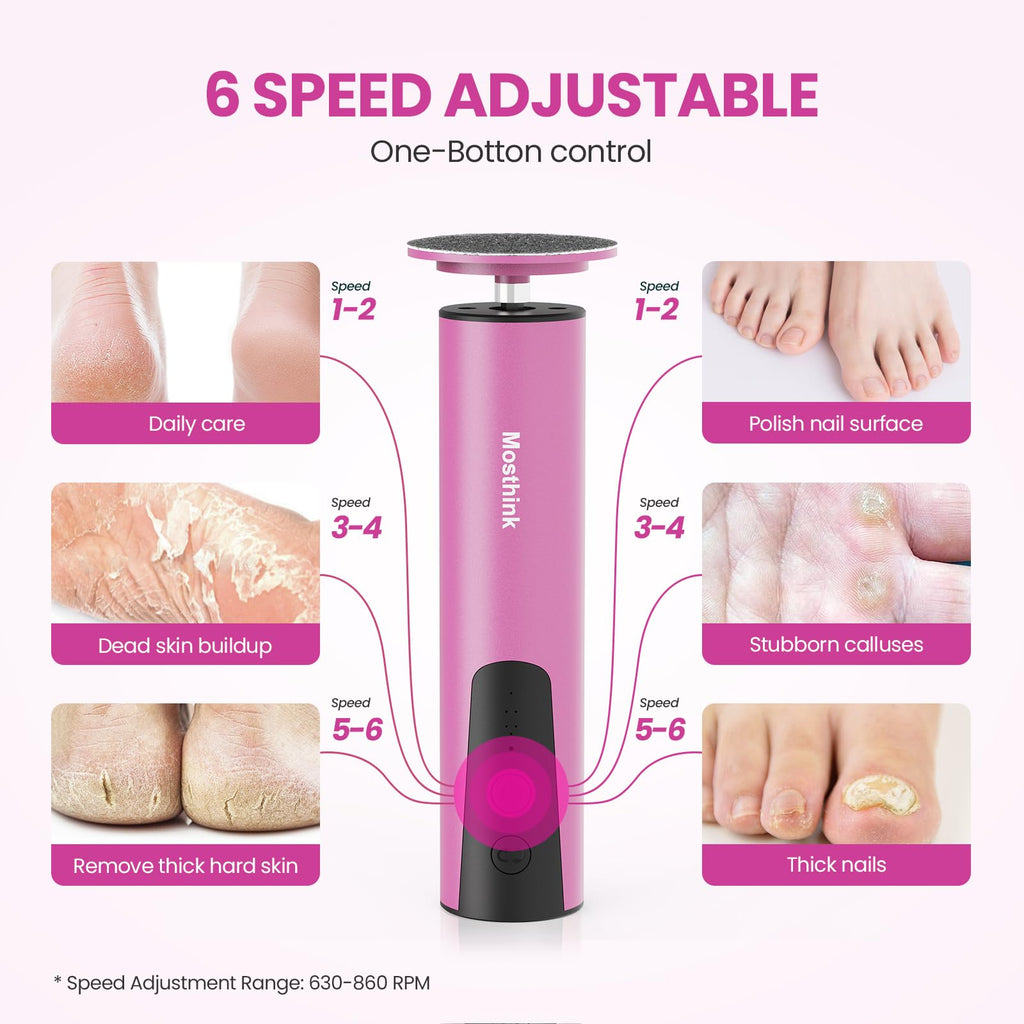 Electric Foot Callus Remover 6 Speed Adjustable for Women Mom Lover