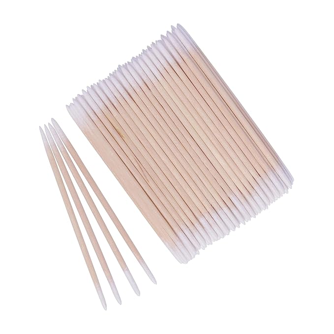 1000pcs Double Side Wood Cotton Swab Microbrush Eyelash Sticks Cleaning Swabs Nails Ear Toothpicks Cosmetic Eye Lash Glue Removing Tools (1000PCS)