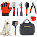 Wisedog 8-in-1 Dog Grooming Kit for Small Medium Dogs & Cats, Reddish-Black