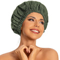 Edoneery Reusable Shower Caps for Women, Waterproof Long Hair Bonnet